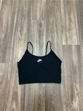 Nike Black Crop Tank with White Air Logo